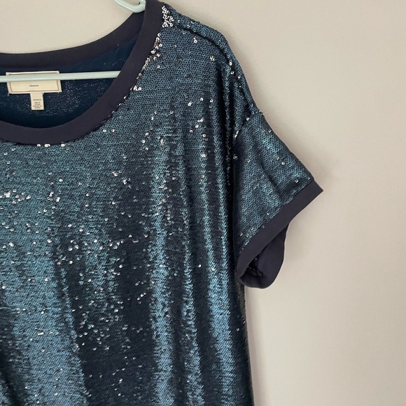 Moulinette Soeurs Interstellar Sequin Navy Midi Dress - Picture 4 of 14